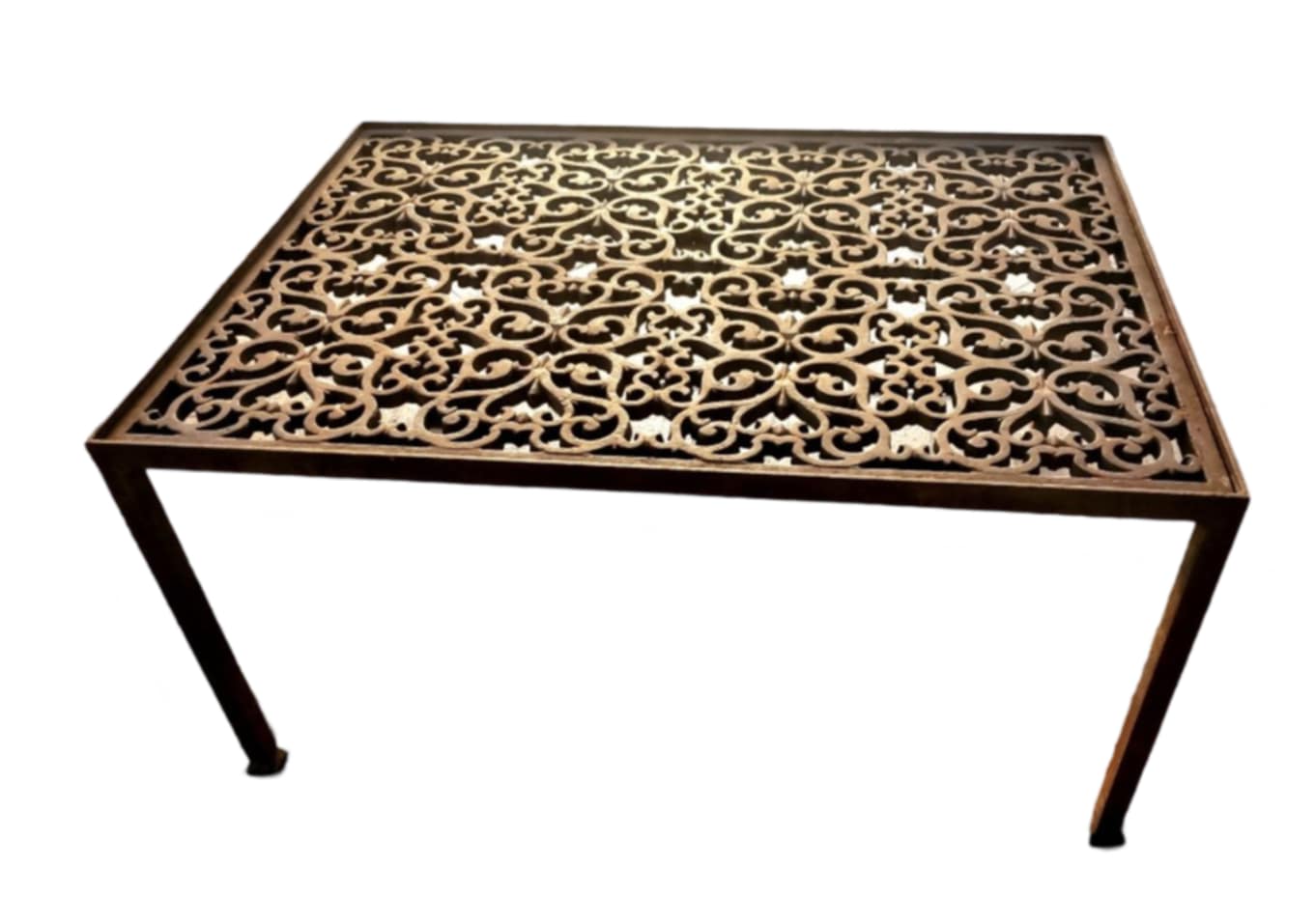 Antique Wrot Iron Grate Table