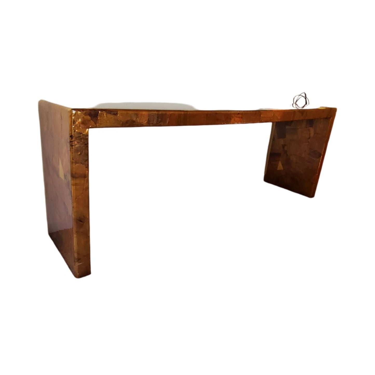 Sofa Console Table/MCM Brass and Copper Brutalist Style Console Table