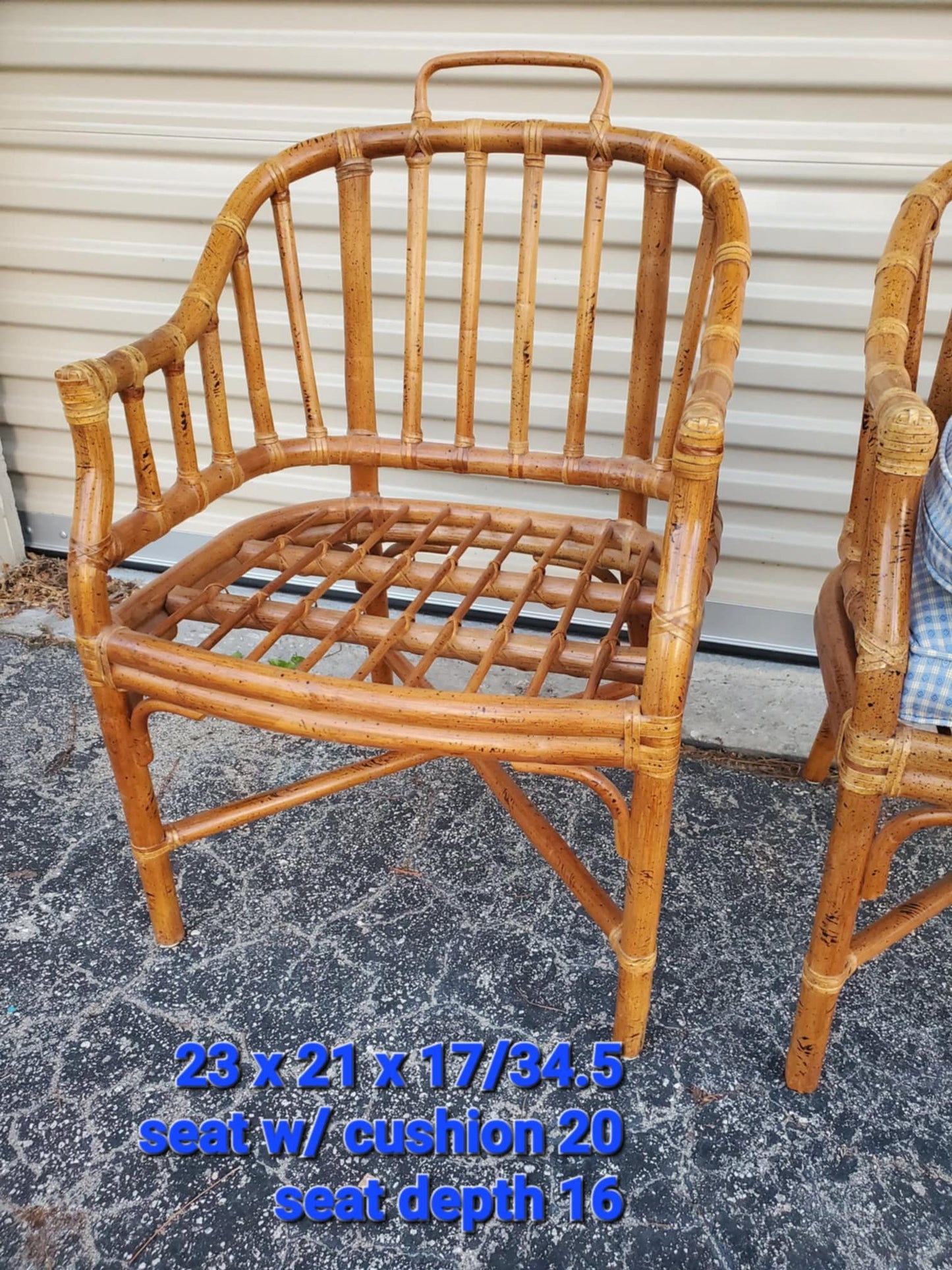 Pair of Rattan Mid-Century Chairs/ Maguire Style Chairs