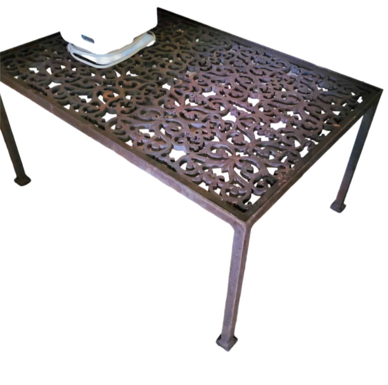 Antique Wrot Iron Grate Table