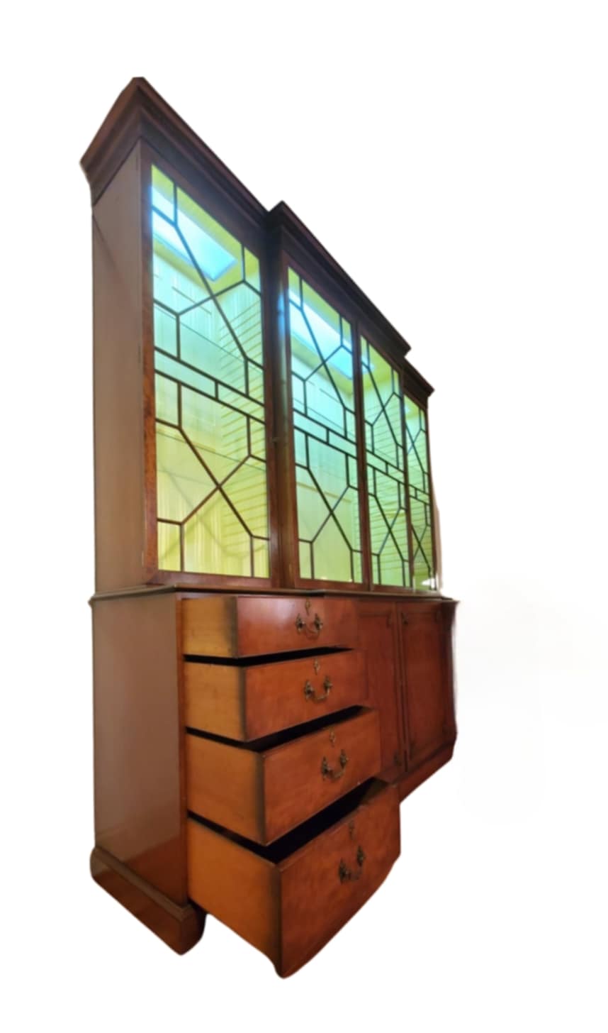SOLD**SOLD**Antique Oversized Hutch/ Large China Cabinet Display/ Large Glass Top Hutch