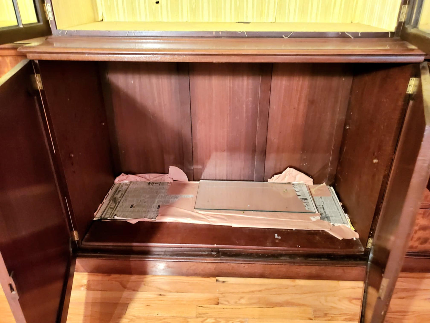 SOLD**SOLD**Antique Oversized Hutch/ Large China Cabinet Display/ Large Glass Top Hutch
