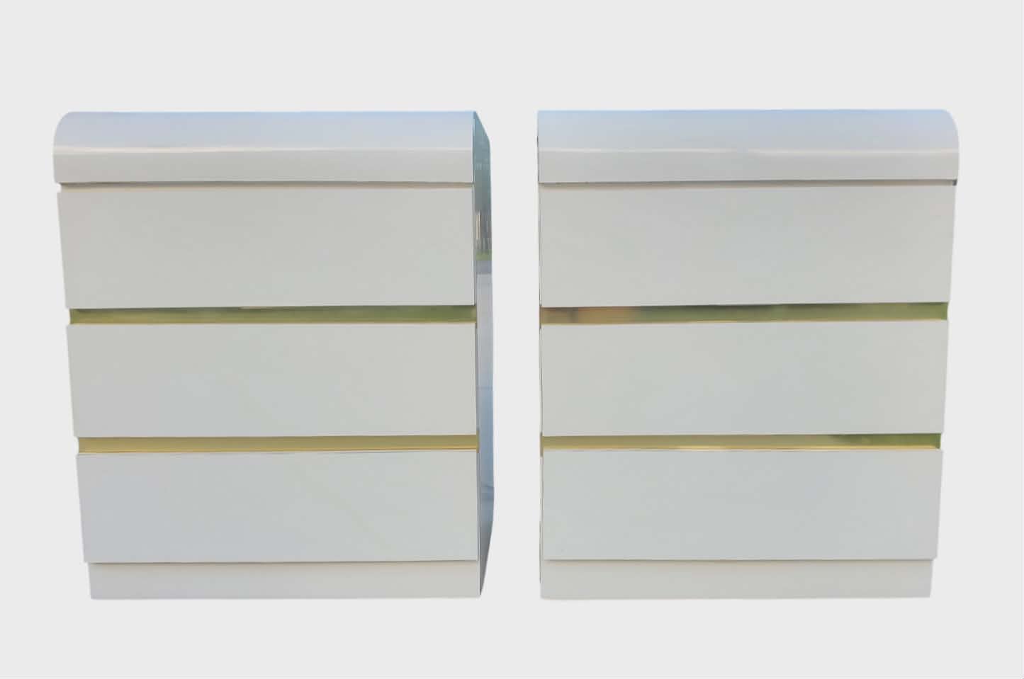 Post Modern Laminate Waterfall Nightstands