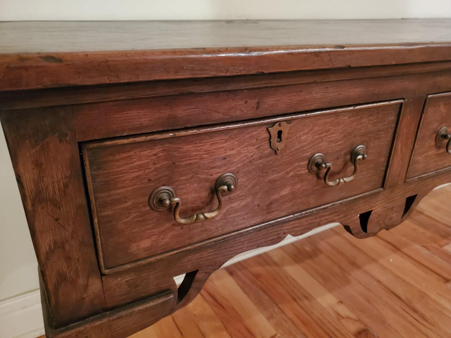 Antique Georgain Dresser Base/ Rustic Style Sofa Table/19th Century Sideboard Table