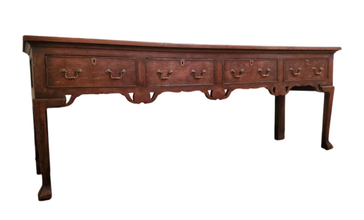 Antique Georgain Dresser Base/ Rustic Style Sofa Table/19th Century Sideboard Table