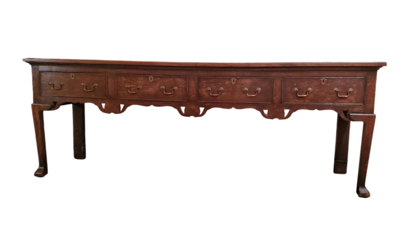 Antique Georgain Dresser Base/ Rustic Style Sofa Table/19th Century Sideboard Table