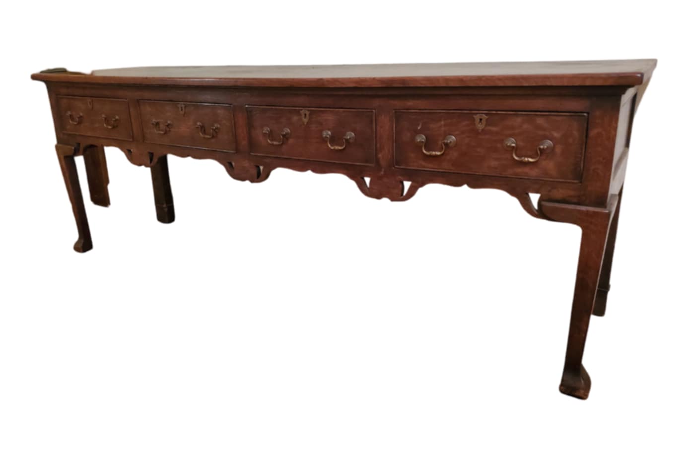 Antique Georgain Dresser Base/ Rustic Style Sofa Table/19th Century Sideboard Table