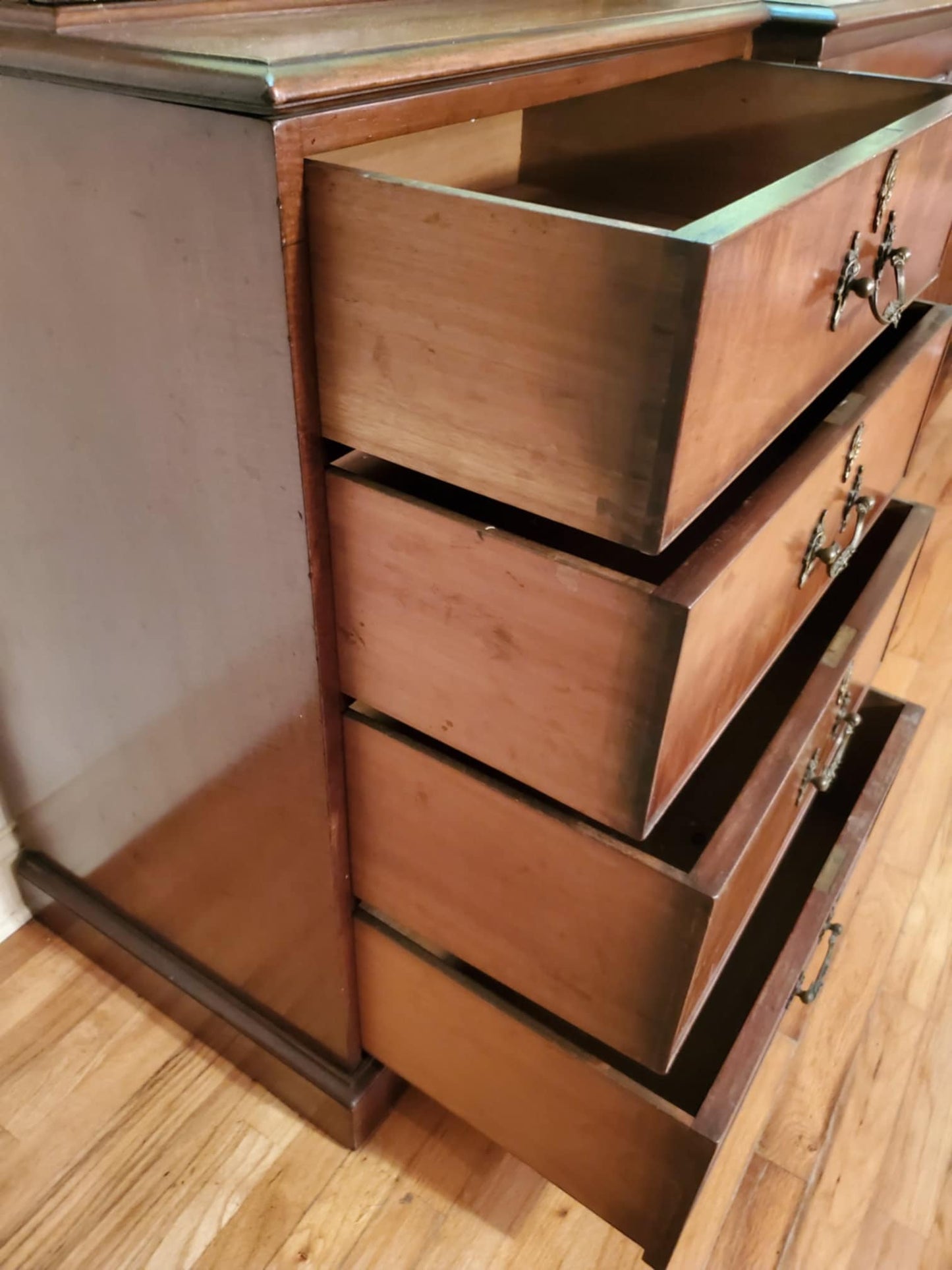 SOLD**SOLD**Antique Oversized Hutch/ Large China Cabinet Display/ Large Glass Top Hutch