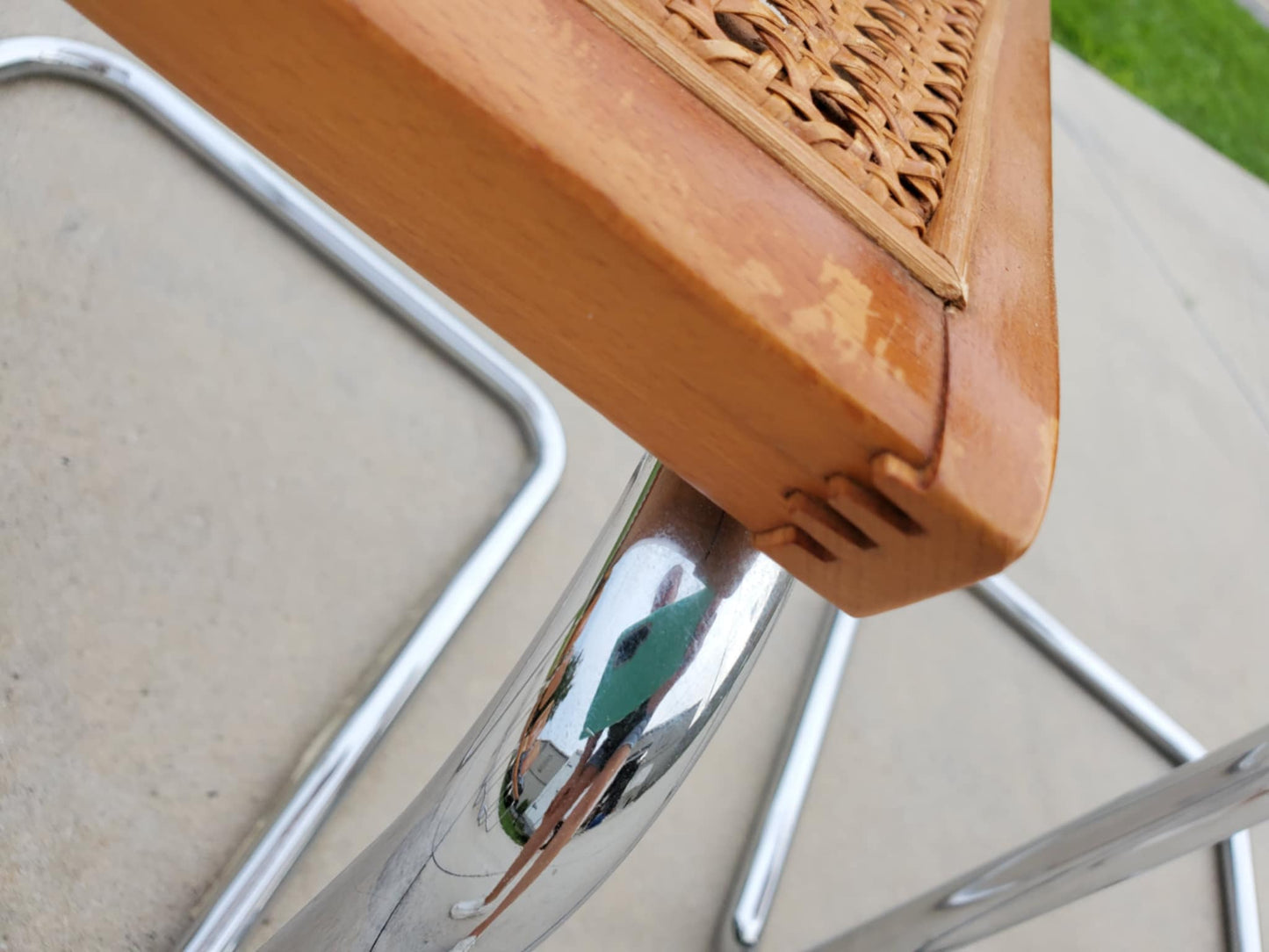 Italian MCM Marcel Breuer 'Cesca' Dining Chairs/ Italian Cantilevered Chrome And Cane Chairs/Set of 6