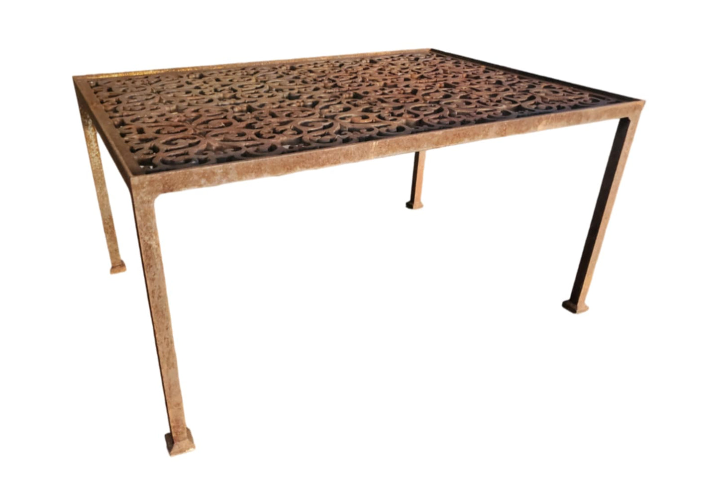 Antique Wrot Iron Grate Table