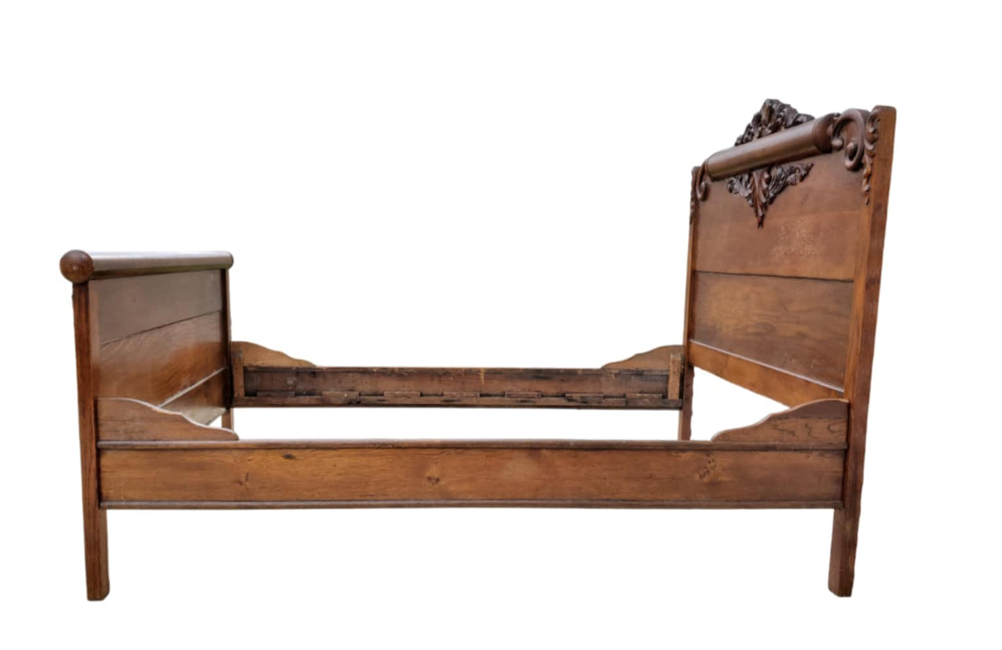 Antique Victorian Carved Oak Bed