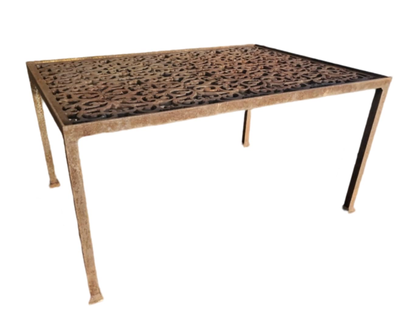 Antique Wrot Iron Grate Table