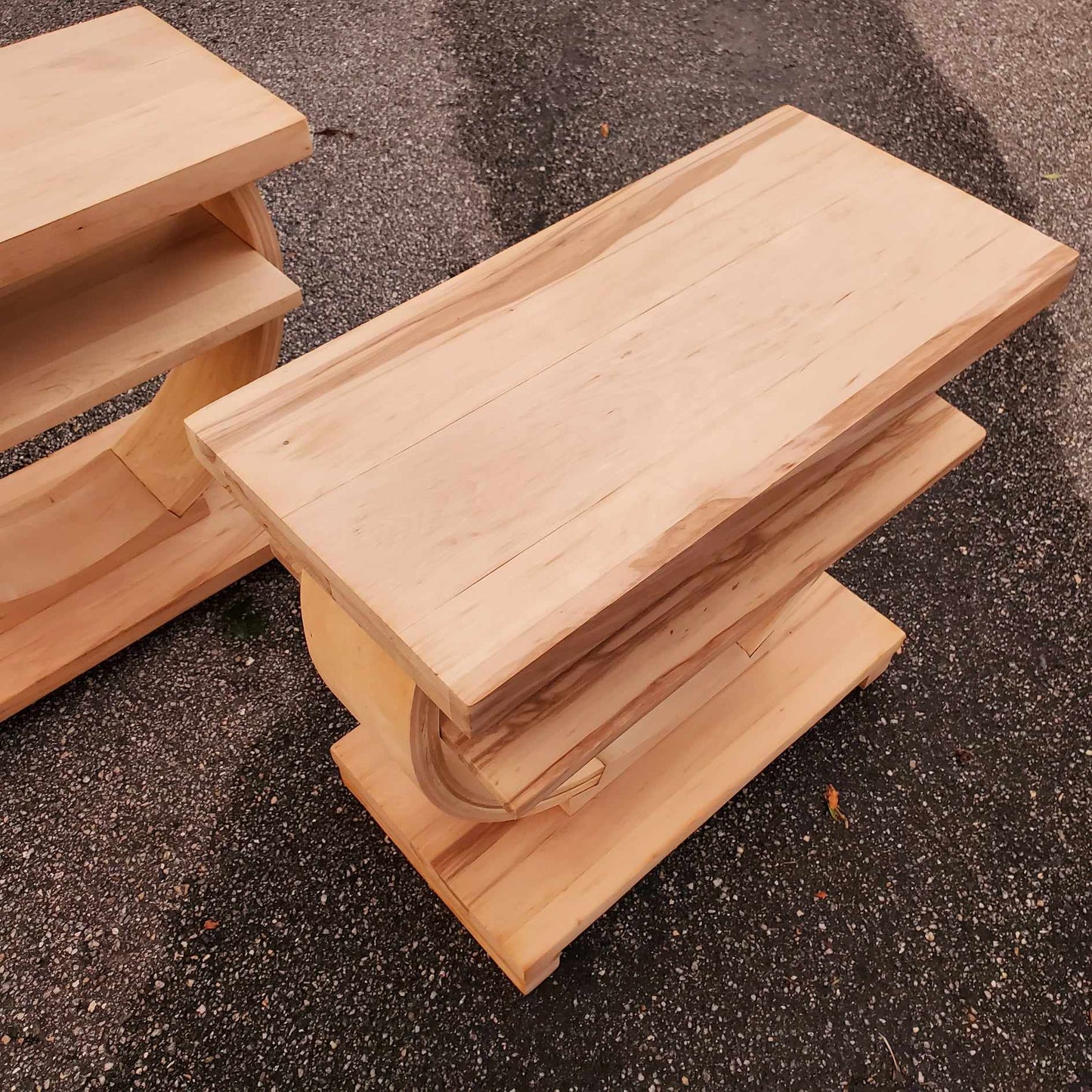 1940's Art Deco Gilbert Rohde for Brown Saltman Geometric Side Tables SOLD**SOLD**