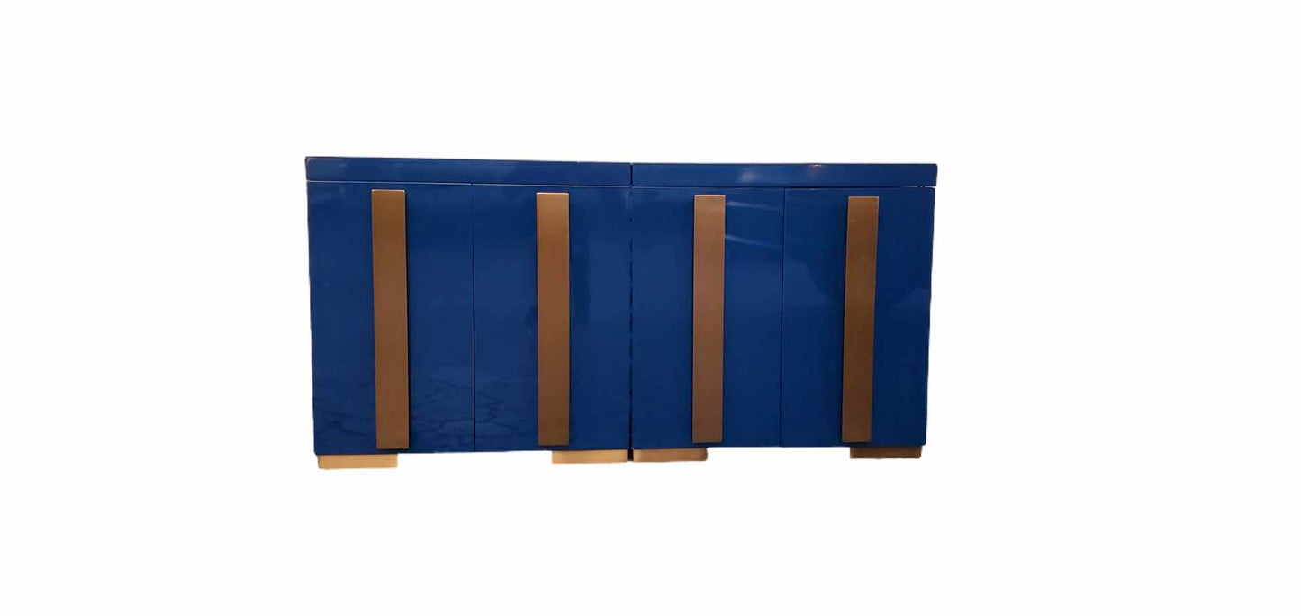 Davet Blue Nightstands/ Blue and Gold Davet Modern Buffet/ Modern Nightstands