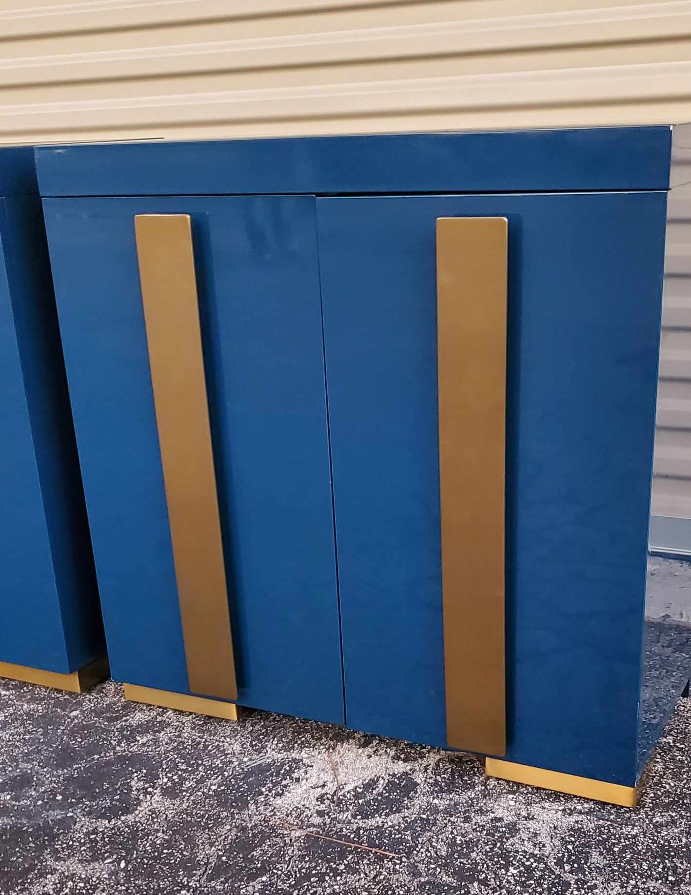 Davet Blue Nightstands/ Blue and Gold Davet Modern Buffet/ Modern Nightstands