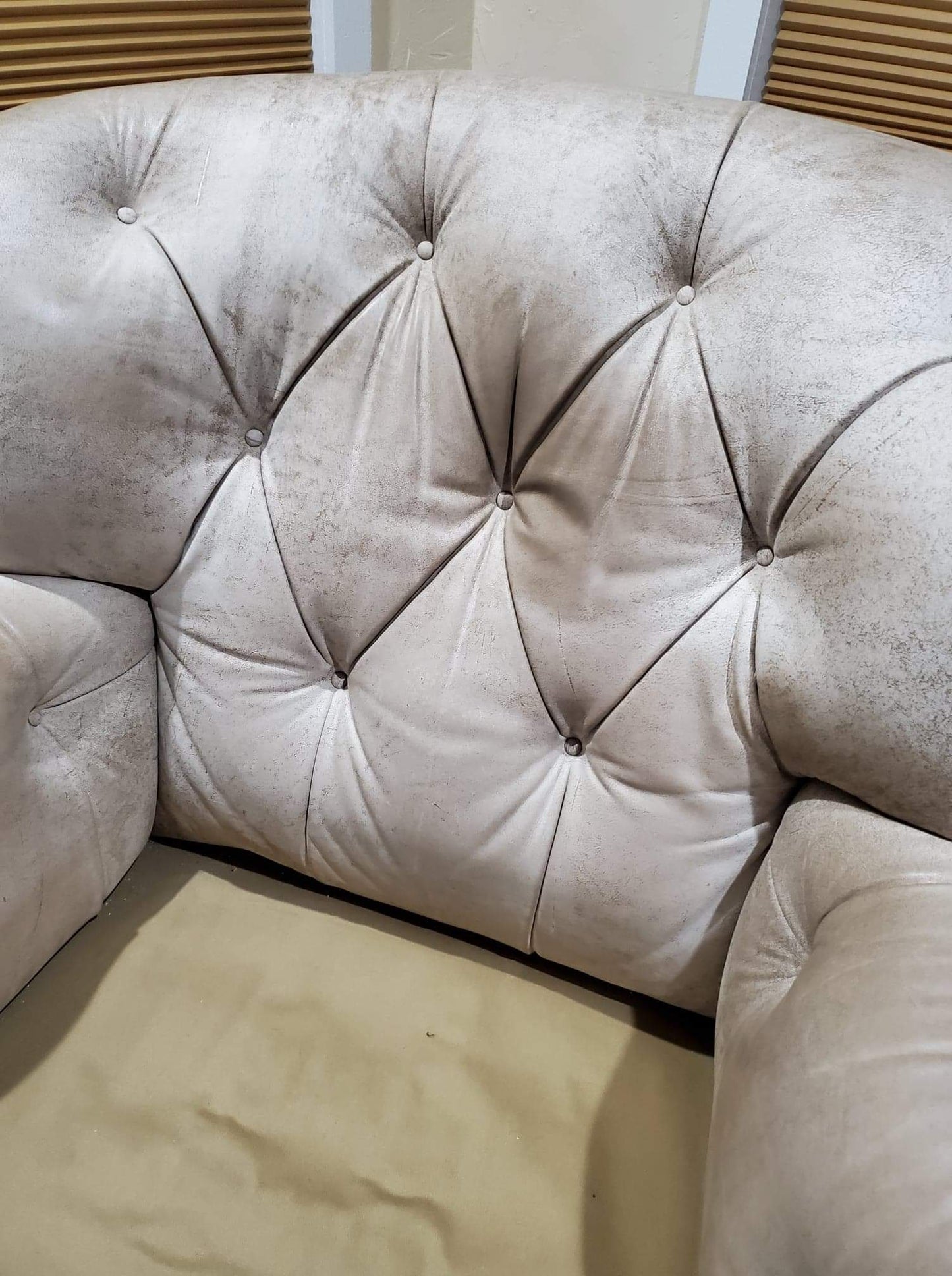 Oversized Occasional Chairs/Overstuffed Leather and Rattan Chairs (Pair)
