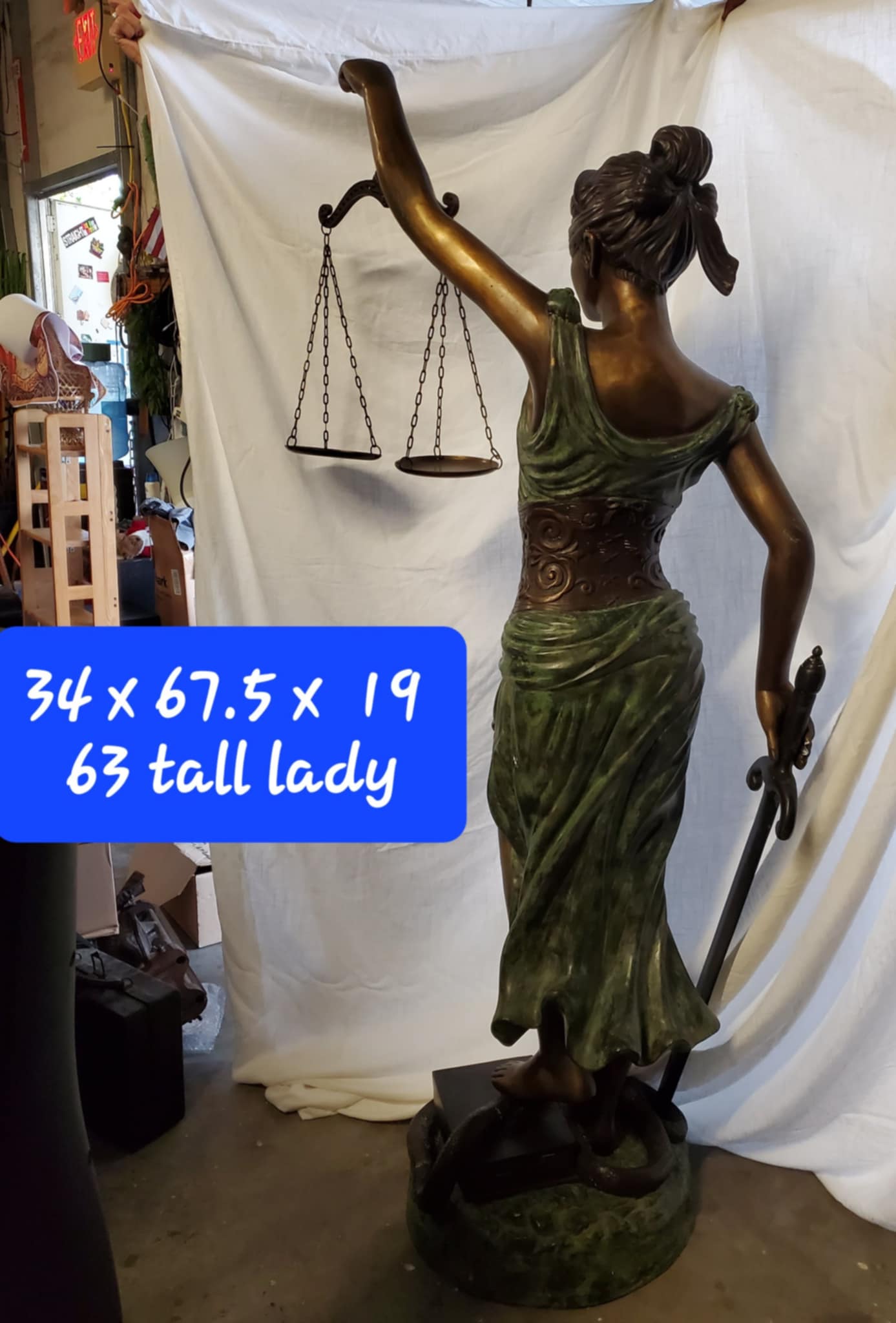 Bronze Lady of Justice Statue