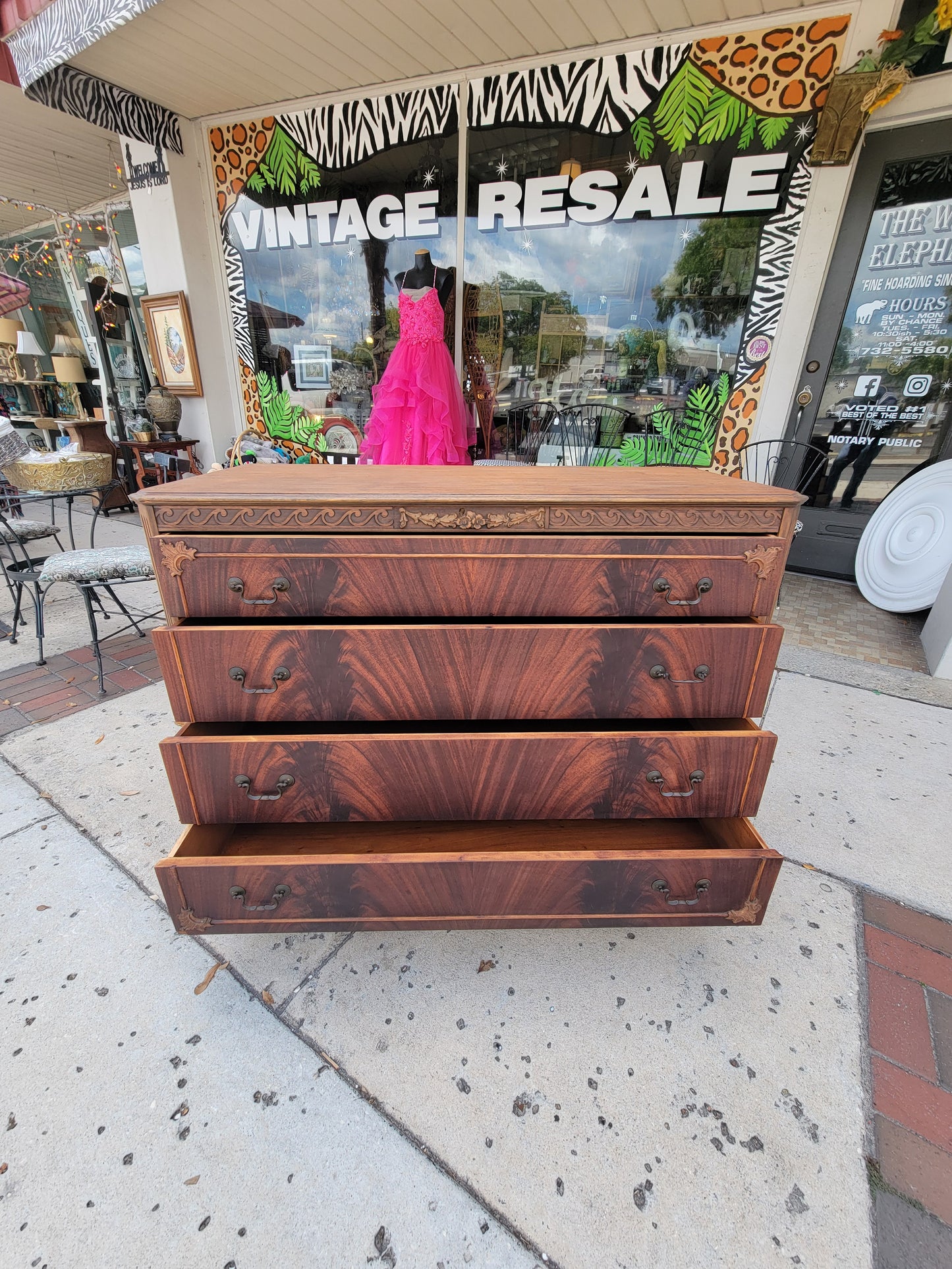 Antique Burl Wood Dresser  Antique Burl Wood Chest