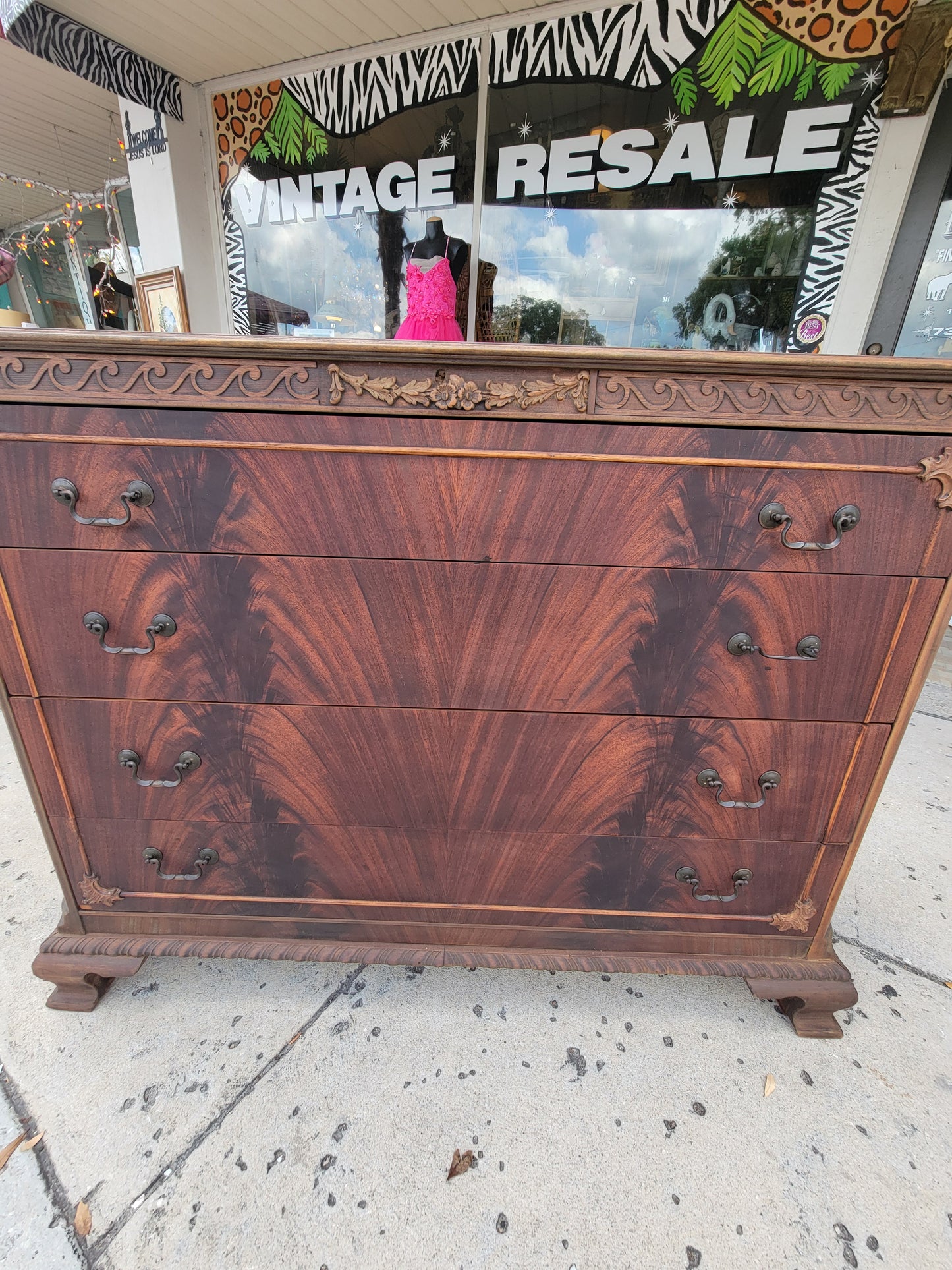 Antique Burl Wood Dresser  Antique Burl Wood Chest