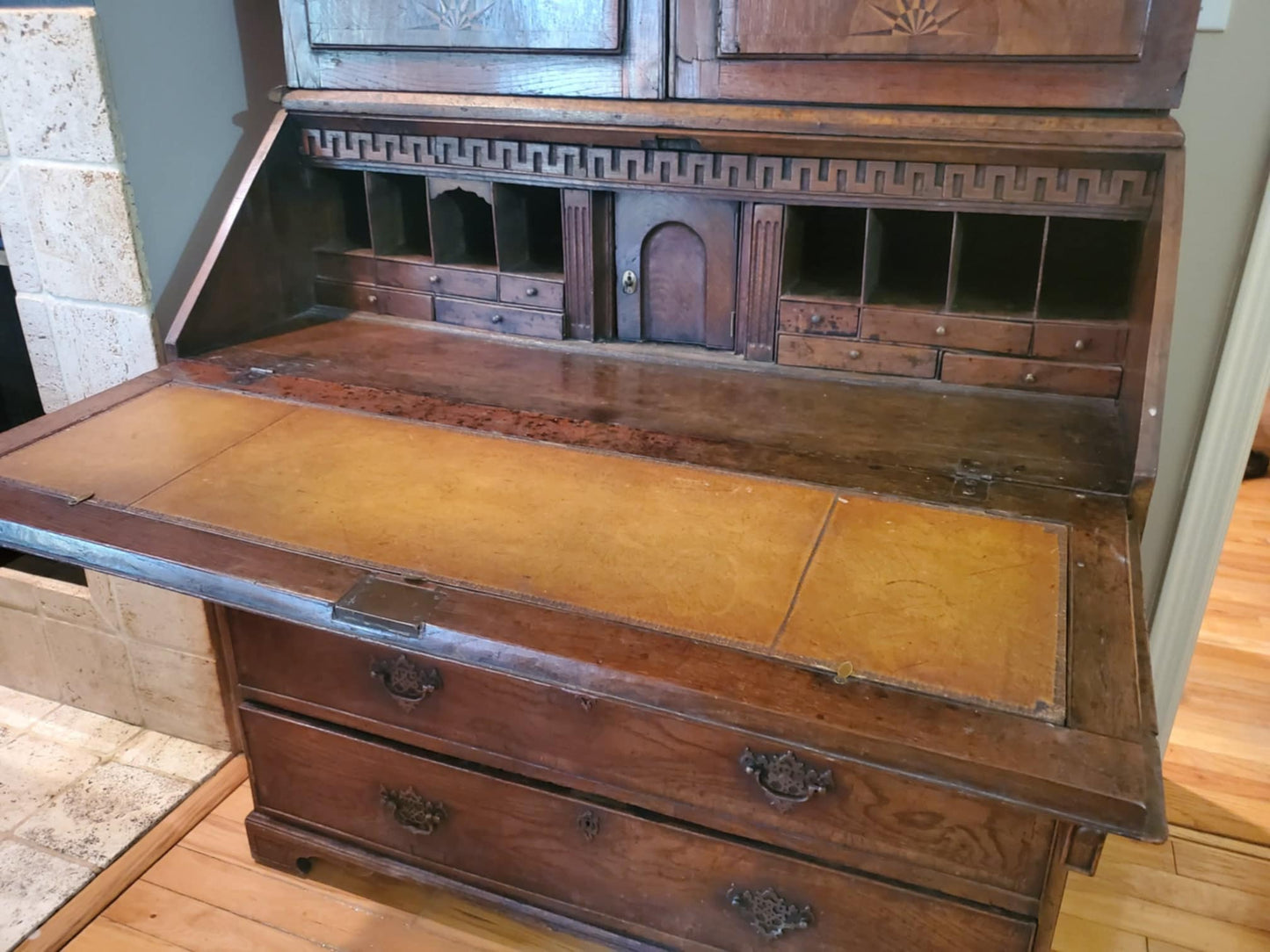 Antique Desk/ Antique Bookcase/ 1800's Large Bookcase/ Large Desk