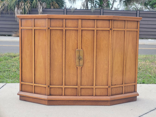 MCM Trifront Walnut Cabinet by John Van Koert for Drexel