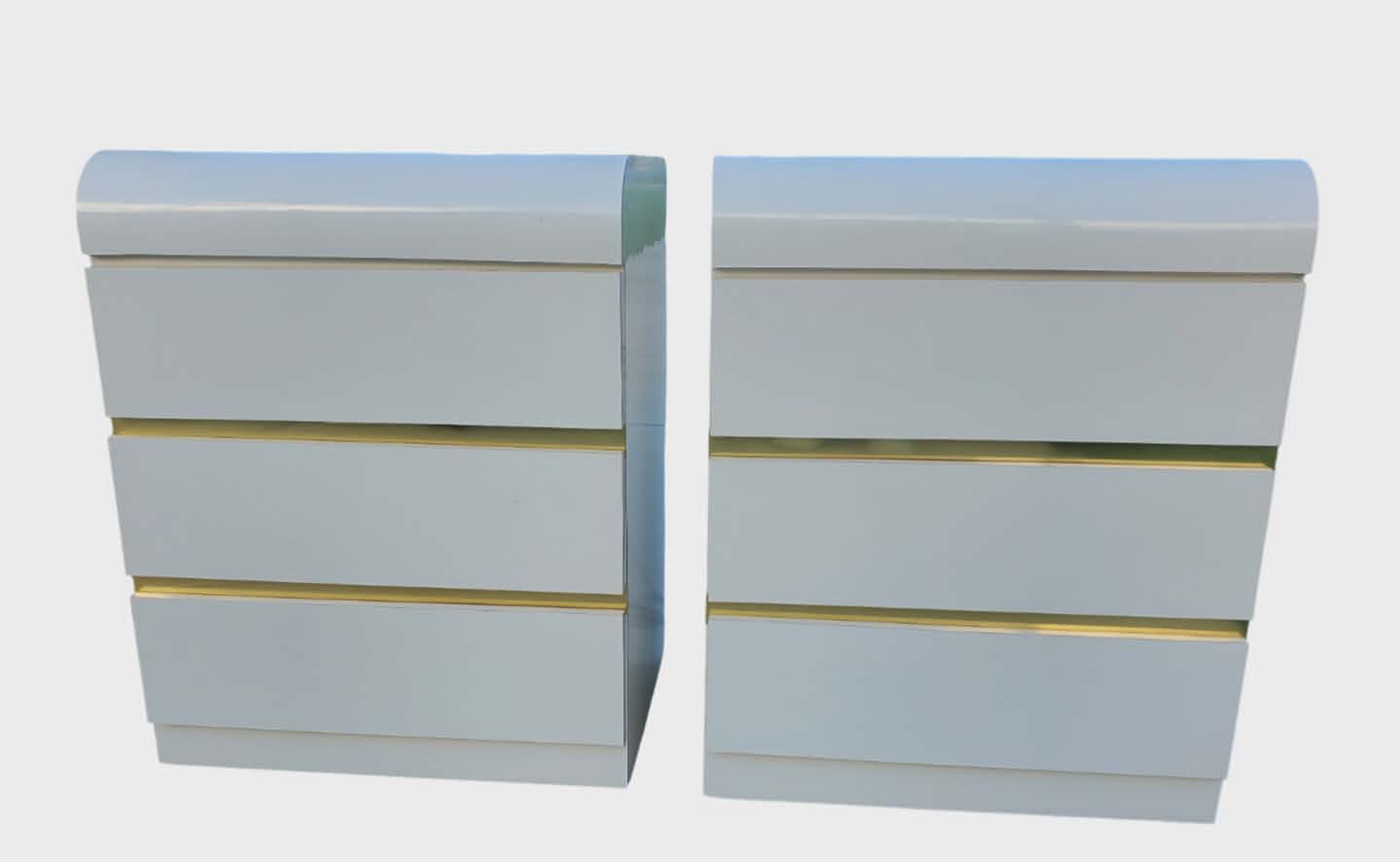 Post Modern Laminate Waterfall Nightstands