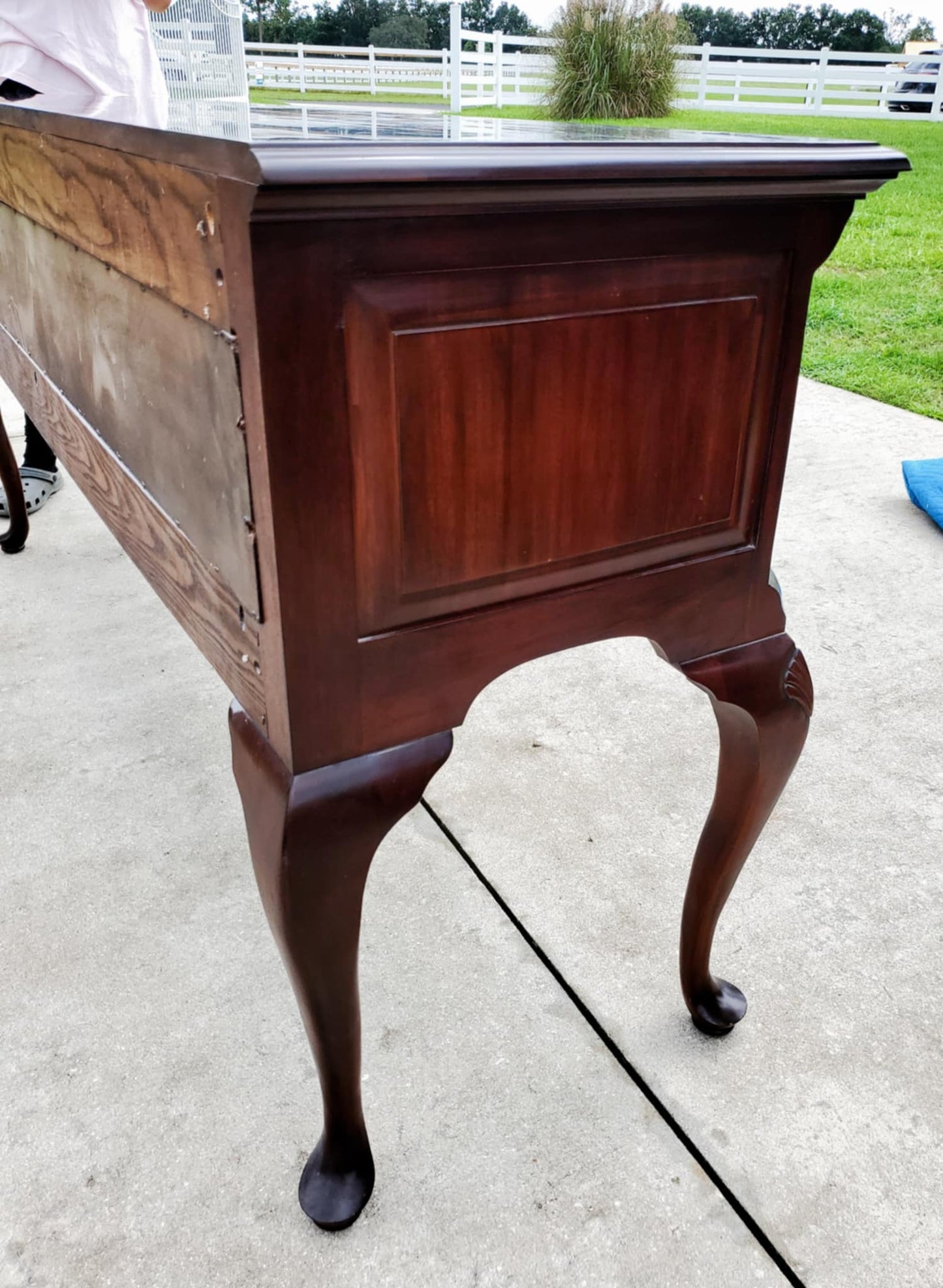 Davis Cabinet Company Cherry Queen Anne Style Buffet Sideboard Vintage