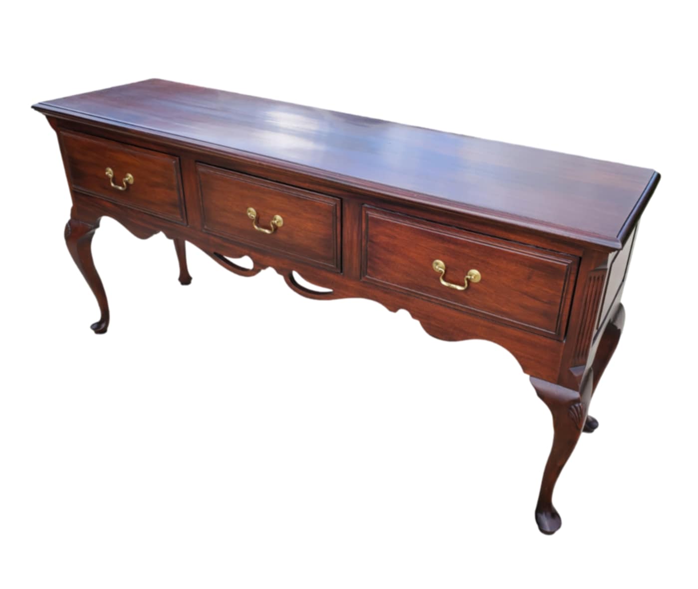 Davis Cabinet Company Cherry Queen Anne Style Buffet Sideboard Vintage