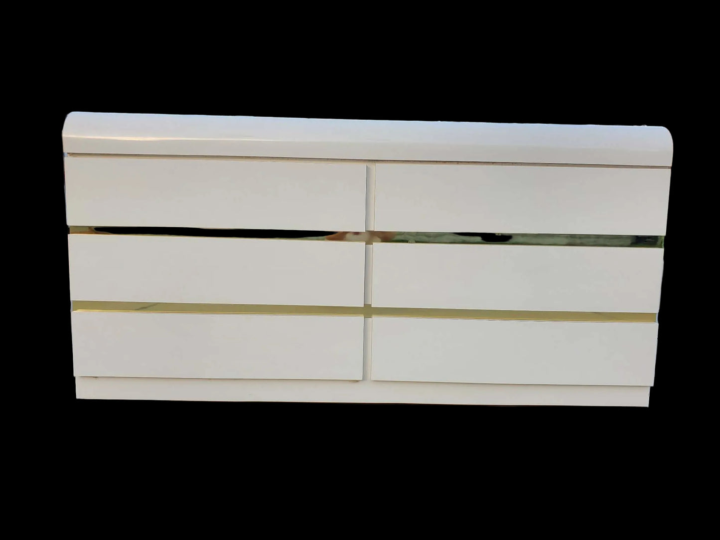 Post Modern Laminate Waterfall Dresser - Brass Inserts