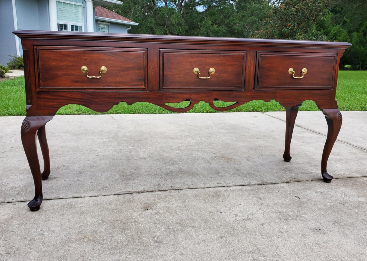 Davis Cabinet Company Cherry Queen Anne Style Buffet Sideboard Vintage