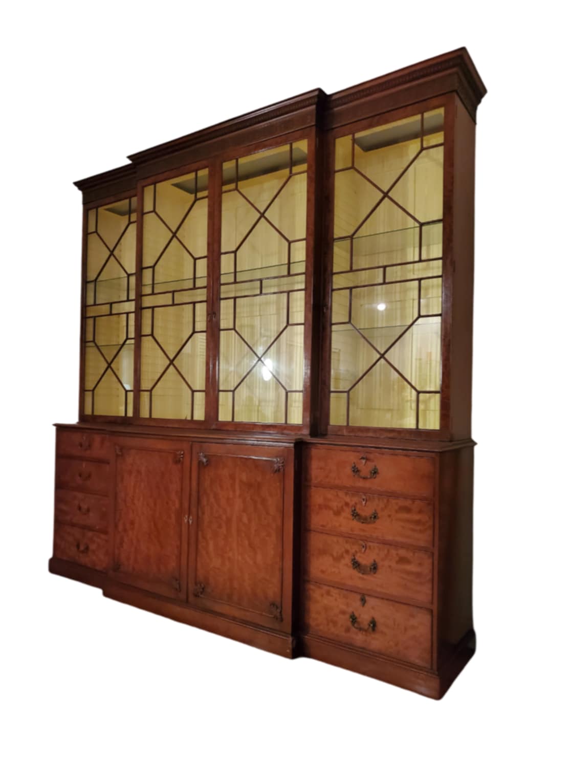 SOLD**SOLD**Antique Oversized Hutch/ Large China Cabinet Display/ Large Glass Top Hutch