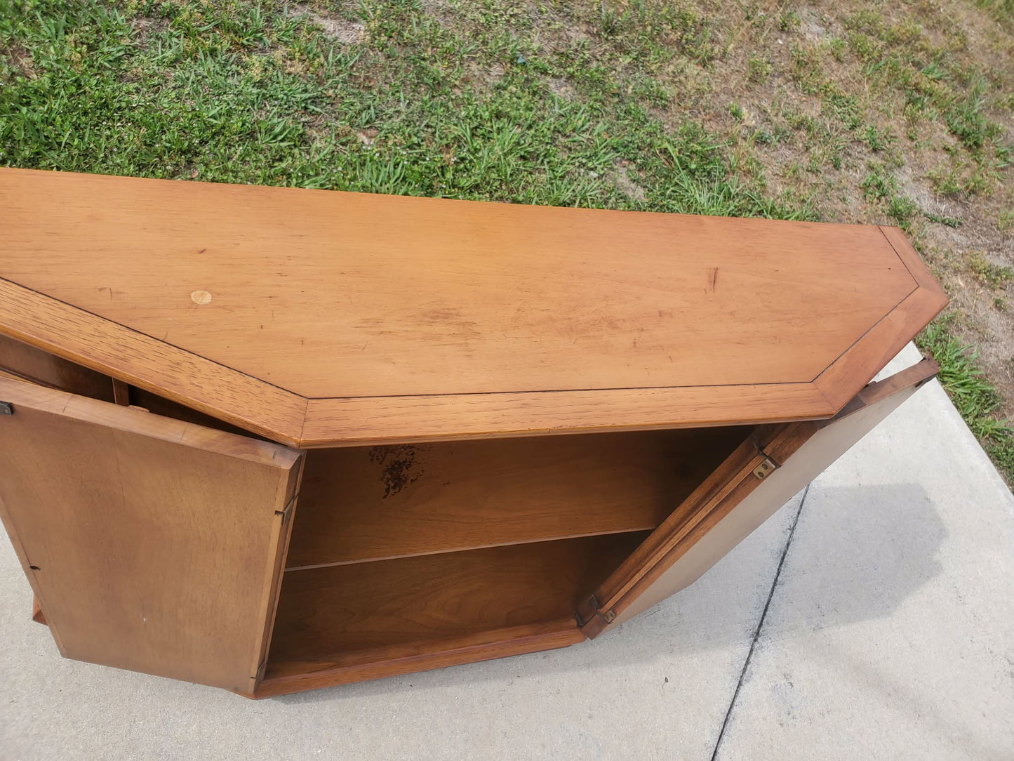 MCM Trifront Walnut Cabinet by John Van Koert for Drexel