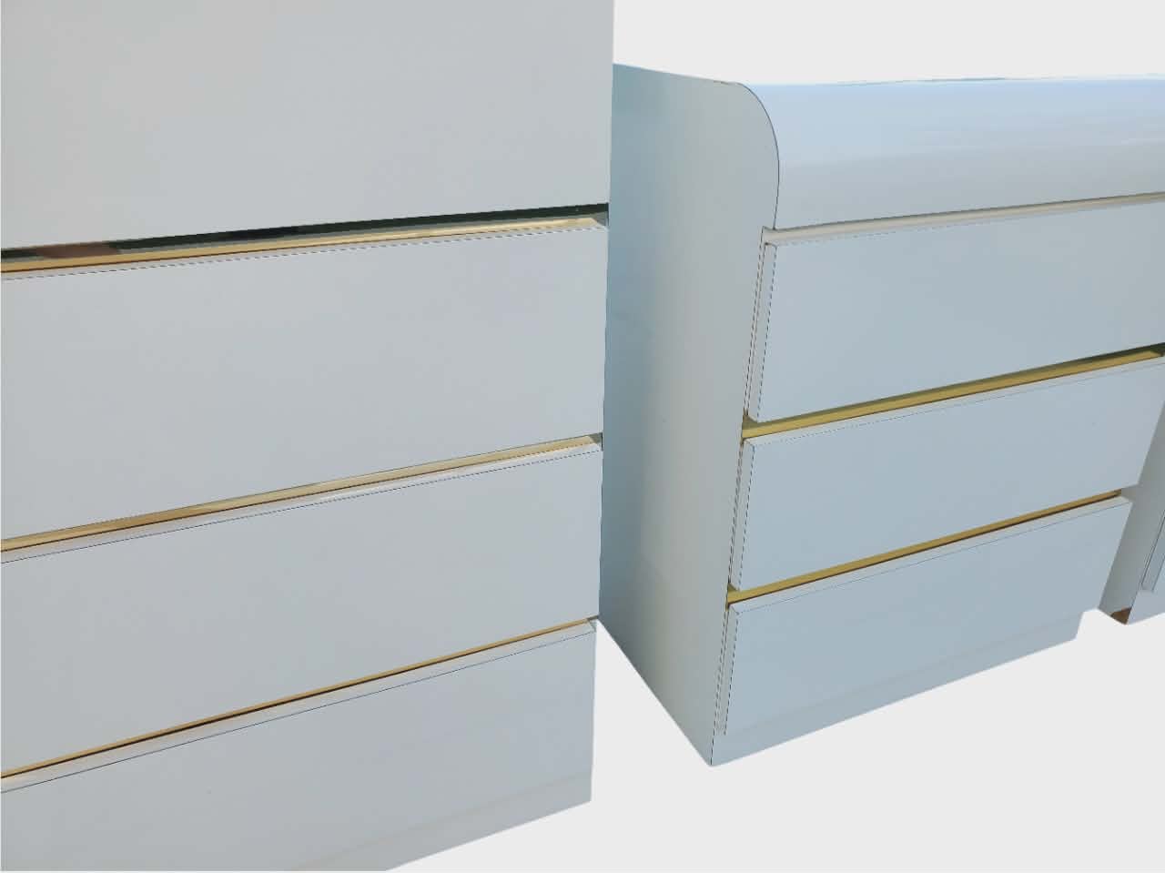 Post Modern Laminate Waterfall Nightstands