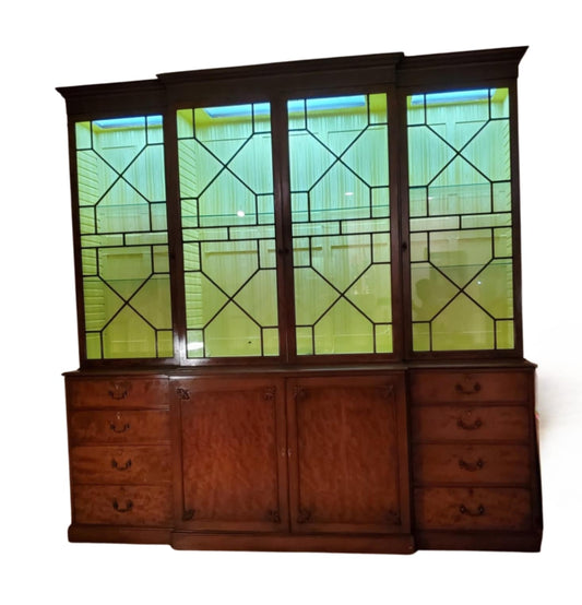 SOLD**SOLD**Antique Oversized Hutch/ Large China Cabinet Display/ Large Glass Top Hutch