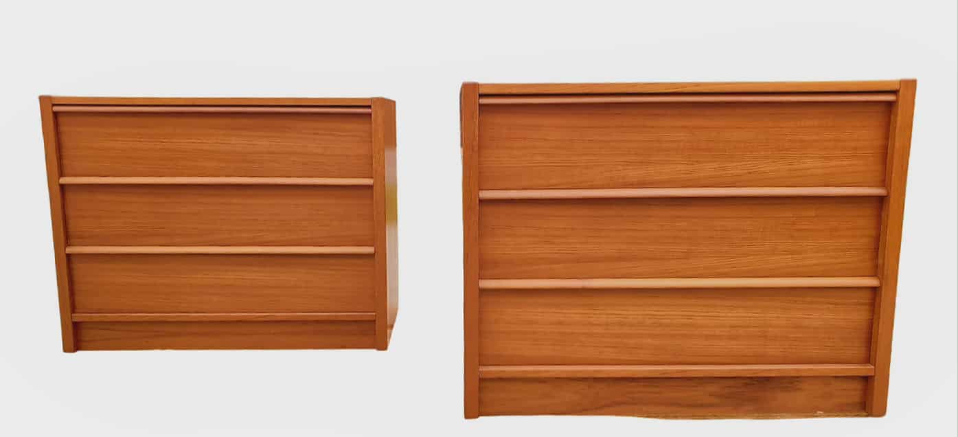 Mid-Century Modern Jesper Oversized Nightstands/ Danish Modern Small Chests Pair
