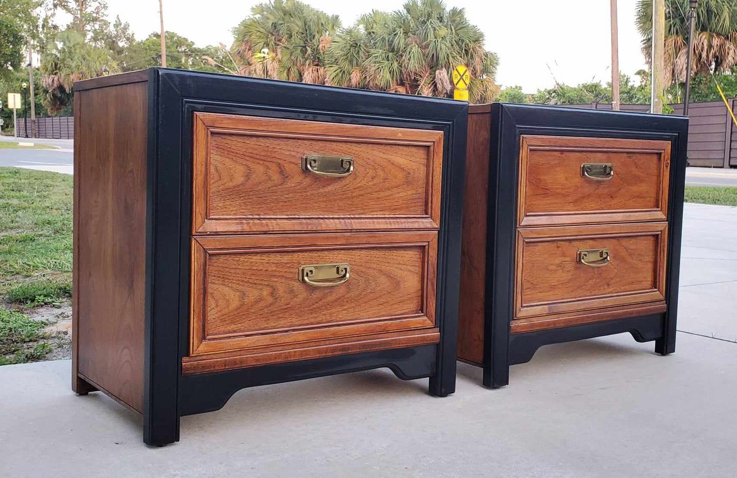 Thomasville Campaign Style Nightstands [Two-Toned]*SOLD*