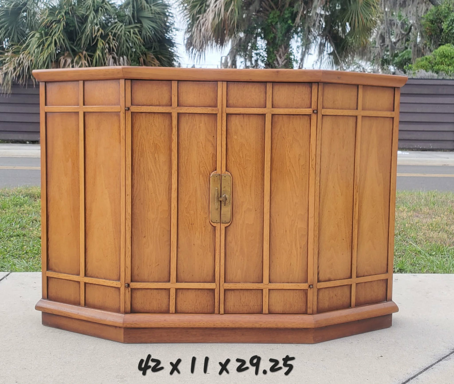 MCM Trifront Walnut Cabinet by John Van Koert for Drexel