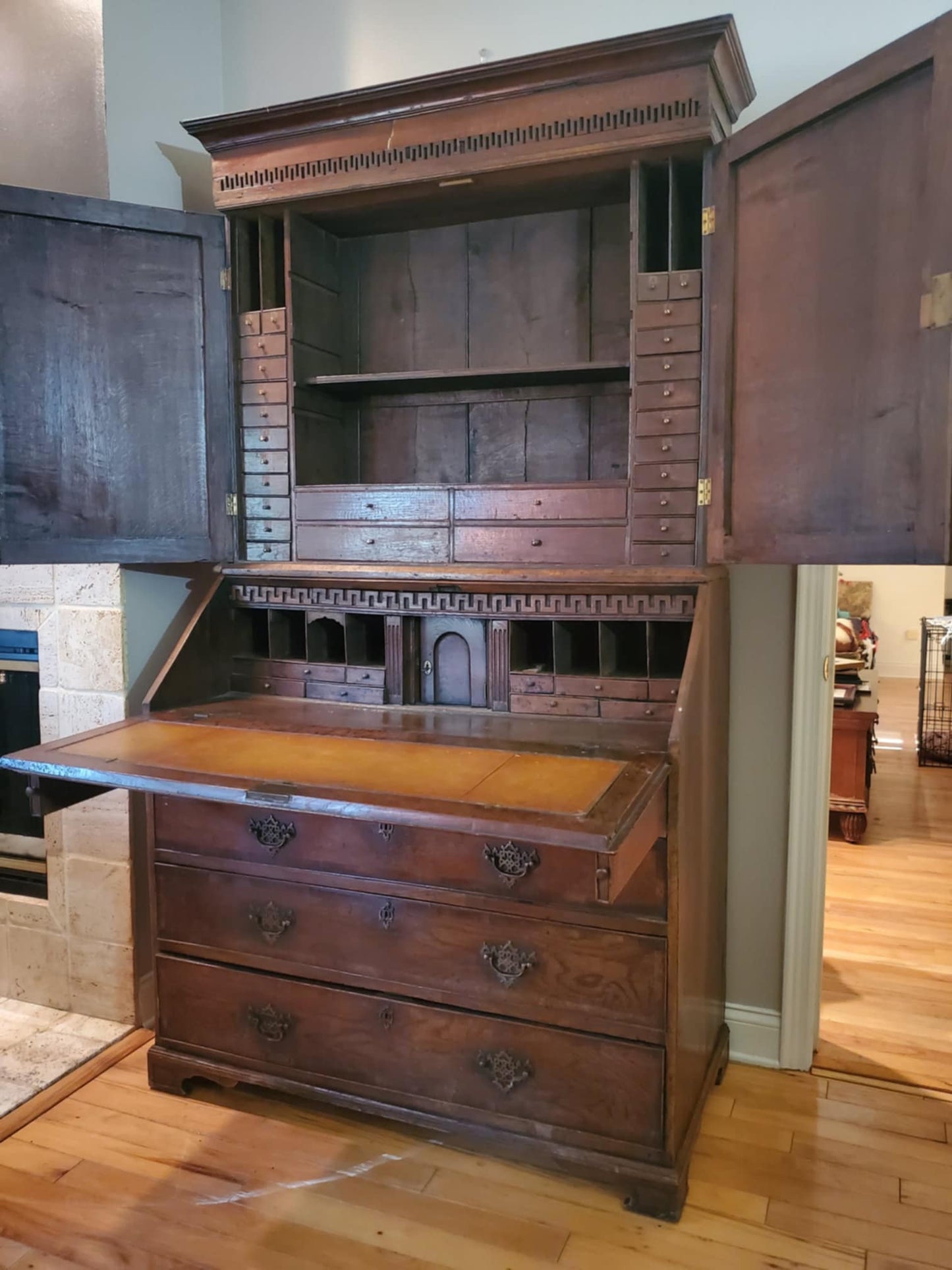 Antique Desk/ Antique Bookcase/ 1800's Large Bookcase/ Large Desk
