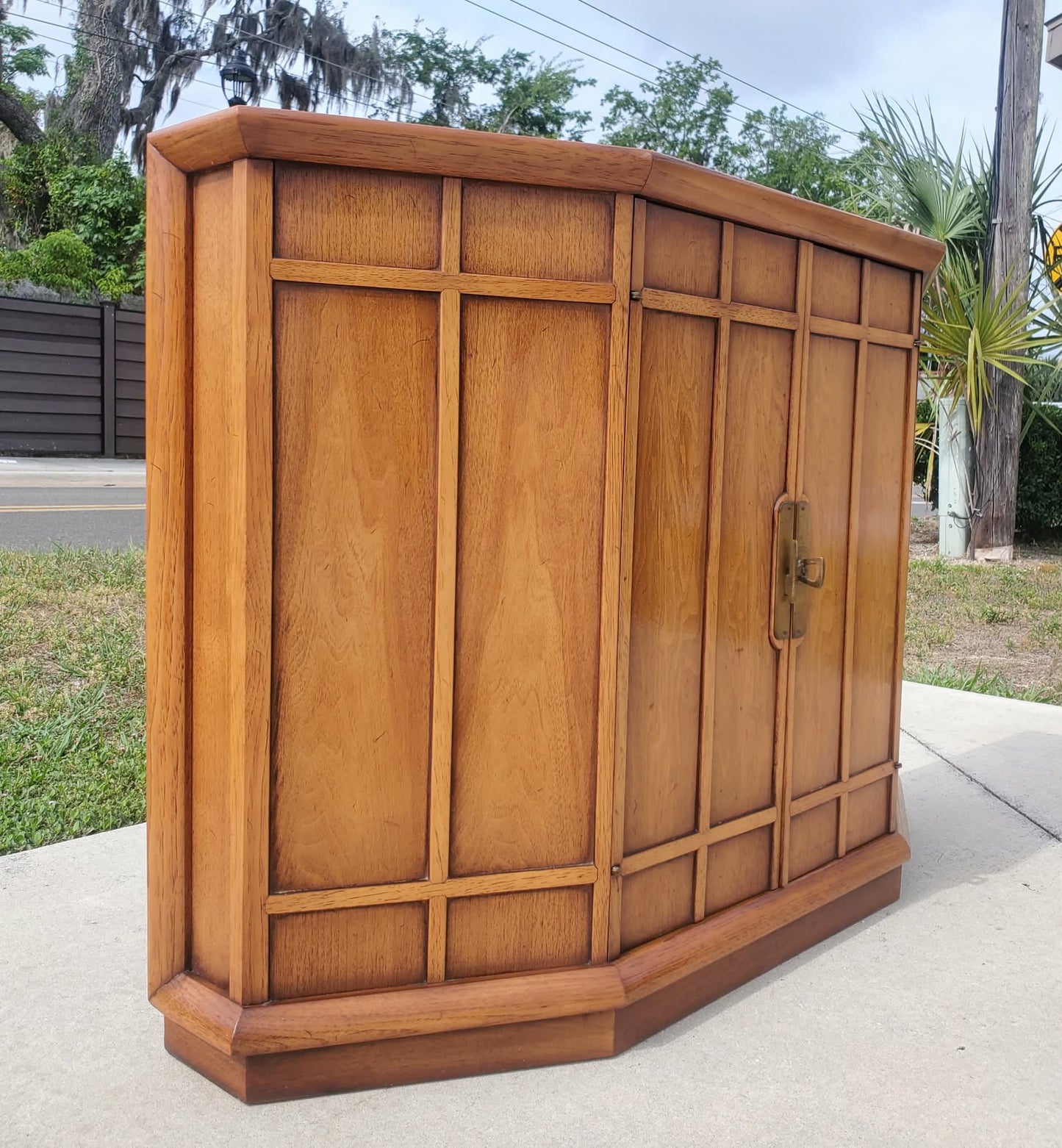MCM Trifront Walnut Cabinet by John Van Koert for Drexel