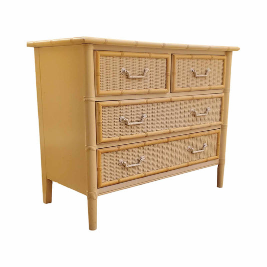 Dixie Vintage Rattan Chest/ Vintage Rattan Drawer Front Chest
