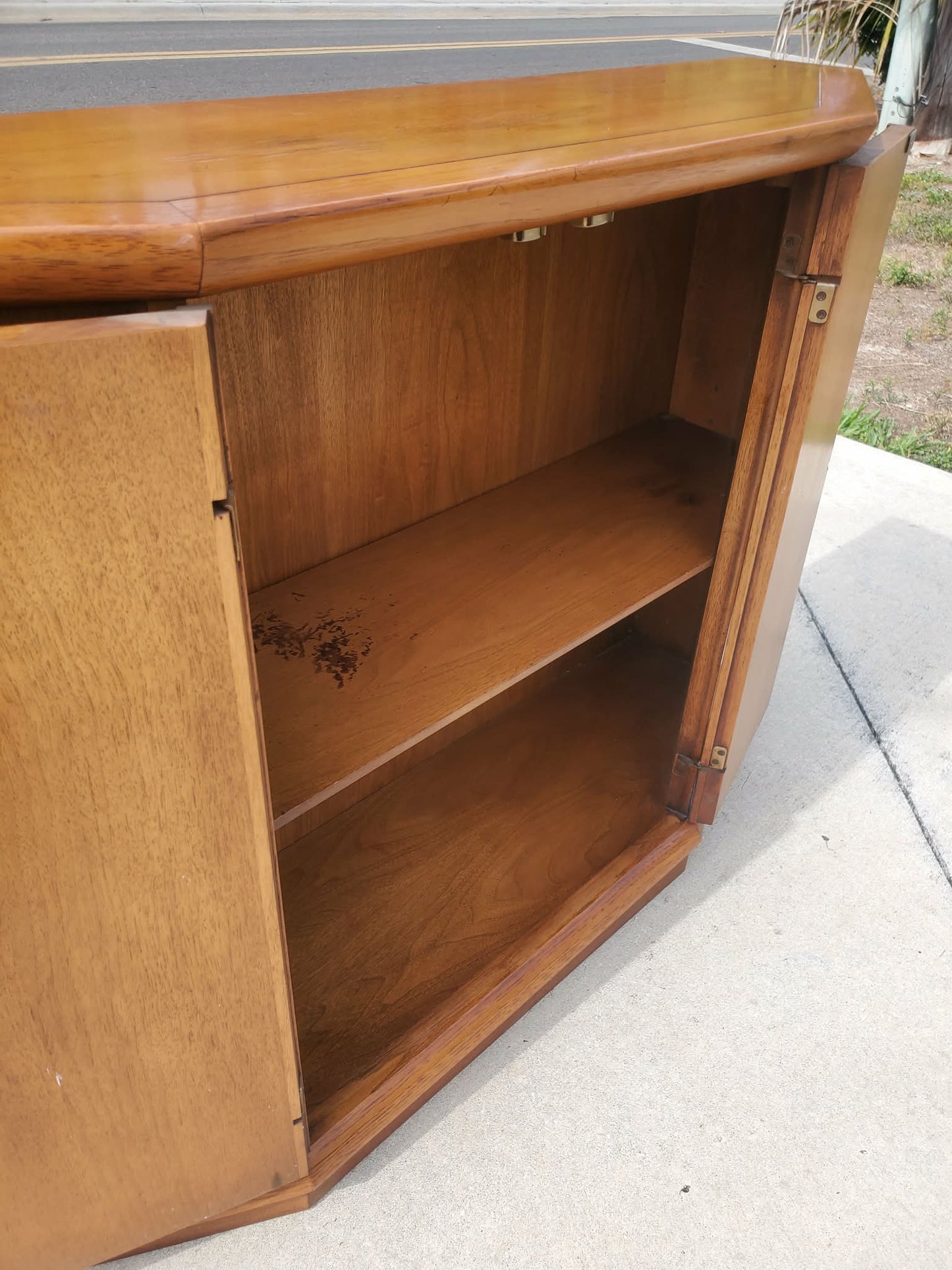 MCM Trifront Walnut Cabinet by John Van Koert for Drexel