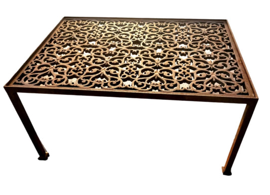 Antique Wrot Iron Grate Table