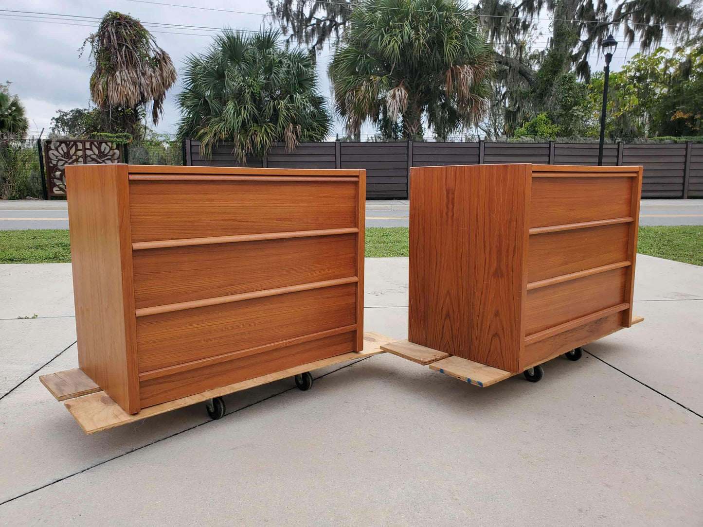 Mid-Century Modern Jesper Oversized Nightstands/ Danish Modern Small Chests Pair