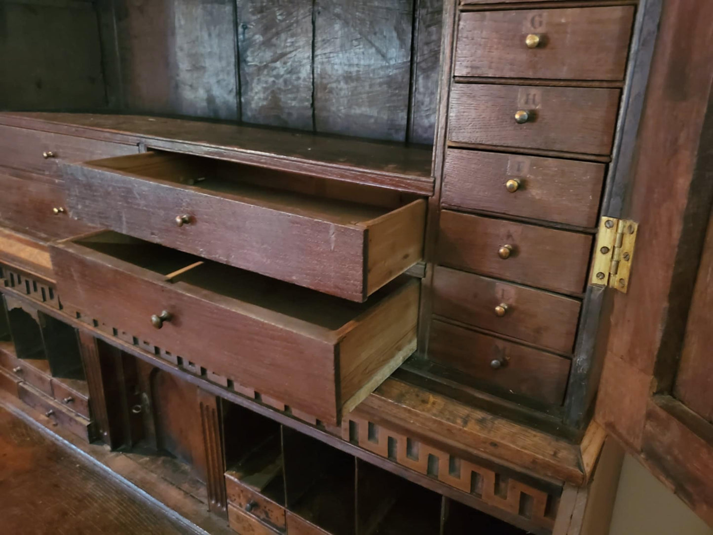 Antique Desk/ Antique Bookcase/ 1800's Large Bookcase/ Large Desk