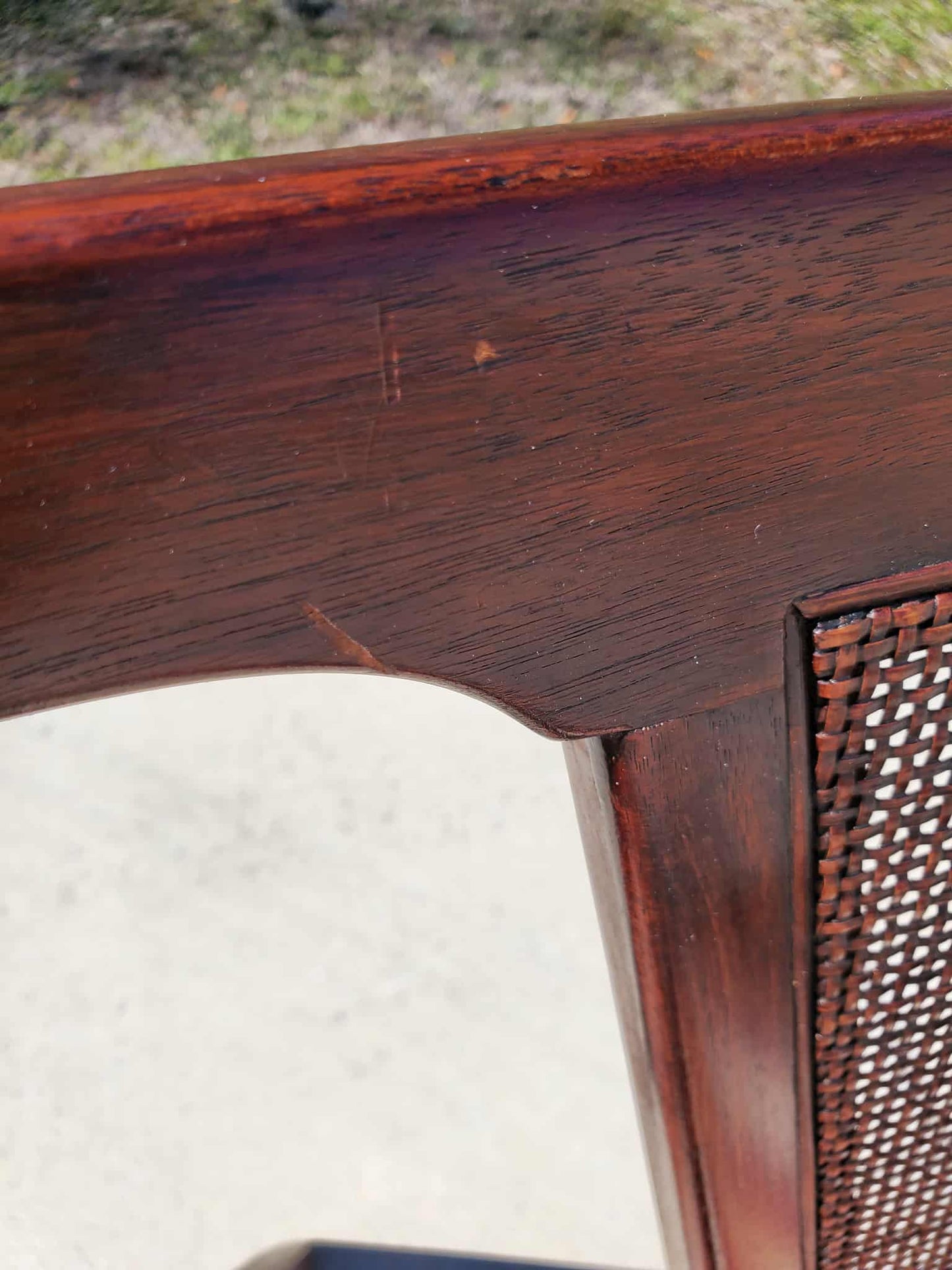Jack Cartwright Style Lounge Chair / Cane Accented Mid-Century Modern Lounge Chair