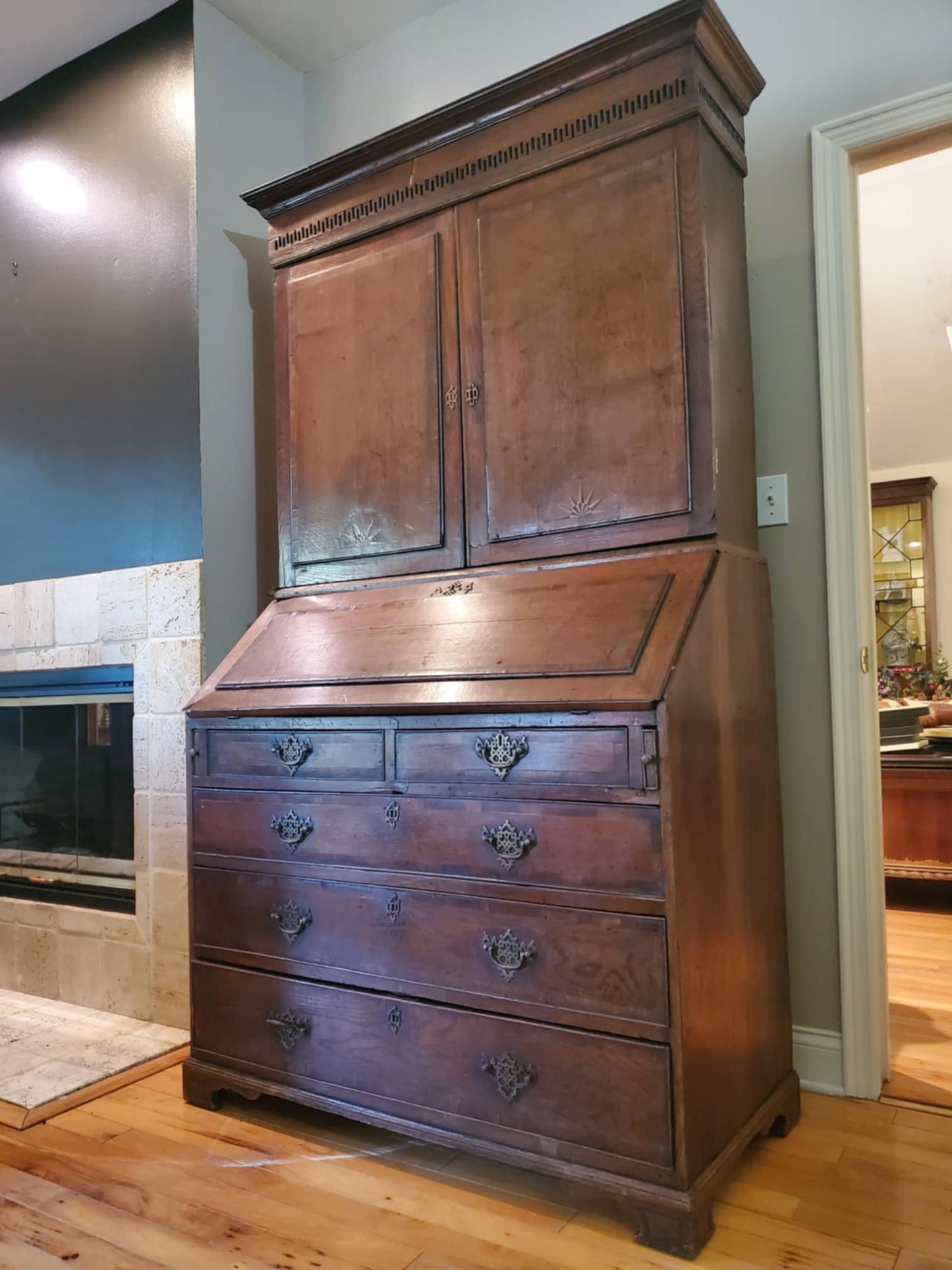 Antique Desk/ Antique Bookcase/ 1800's Large Bookcase/ Large Desk