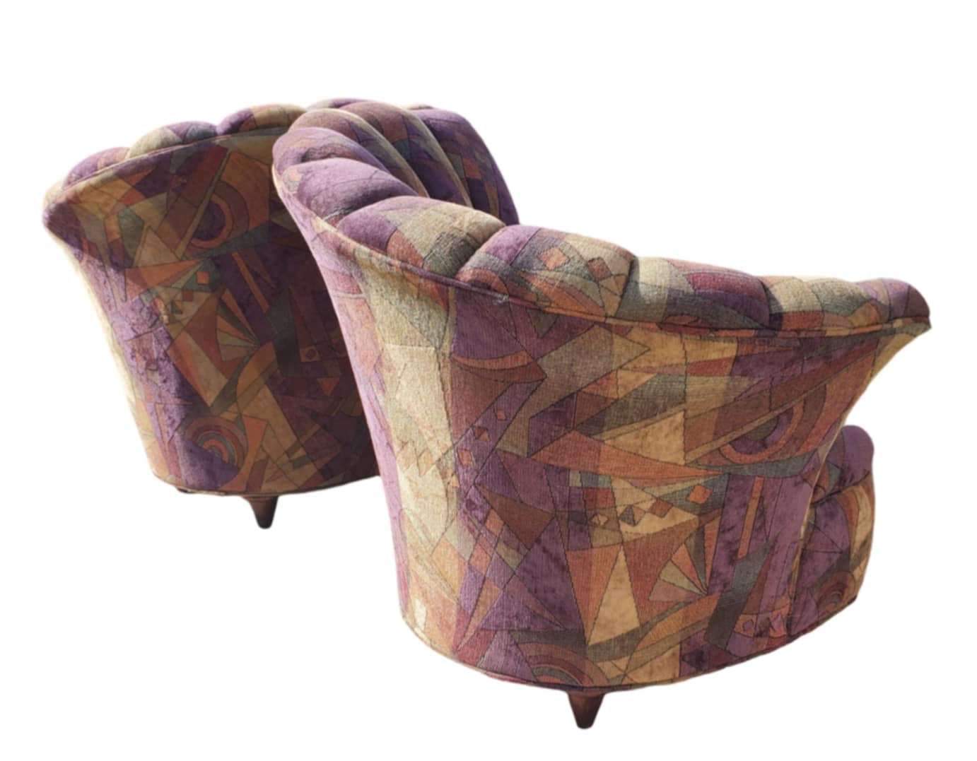 Art Deco Asymmetrical Chairs/ Fireside Chairs/Slant-Back Chairs