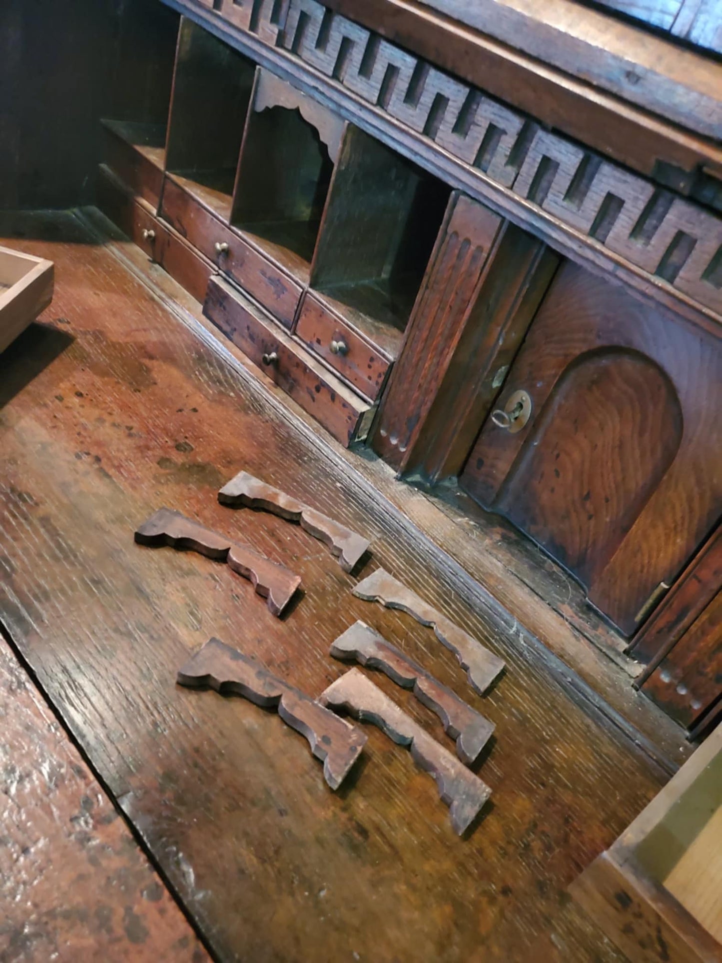 Antique Desk/ Antique Bookcase/ 1800's Large Bookcase/ Large Desk