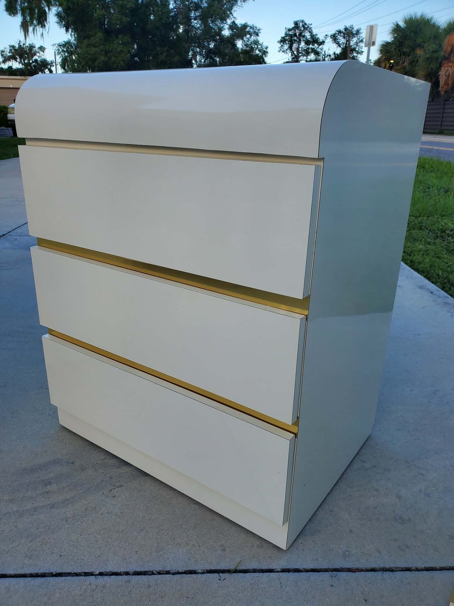 Post Modern Laminate Waterfall Nightstands