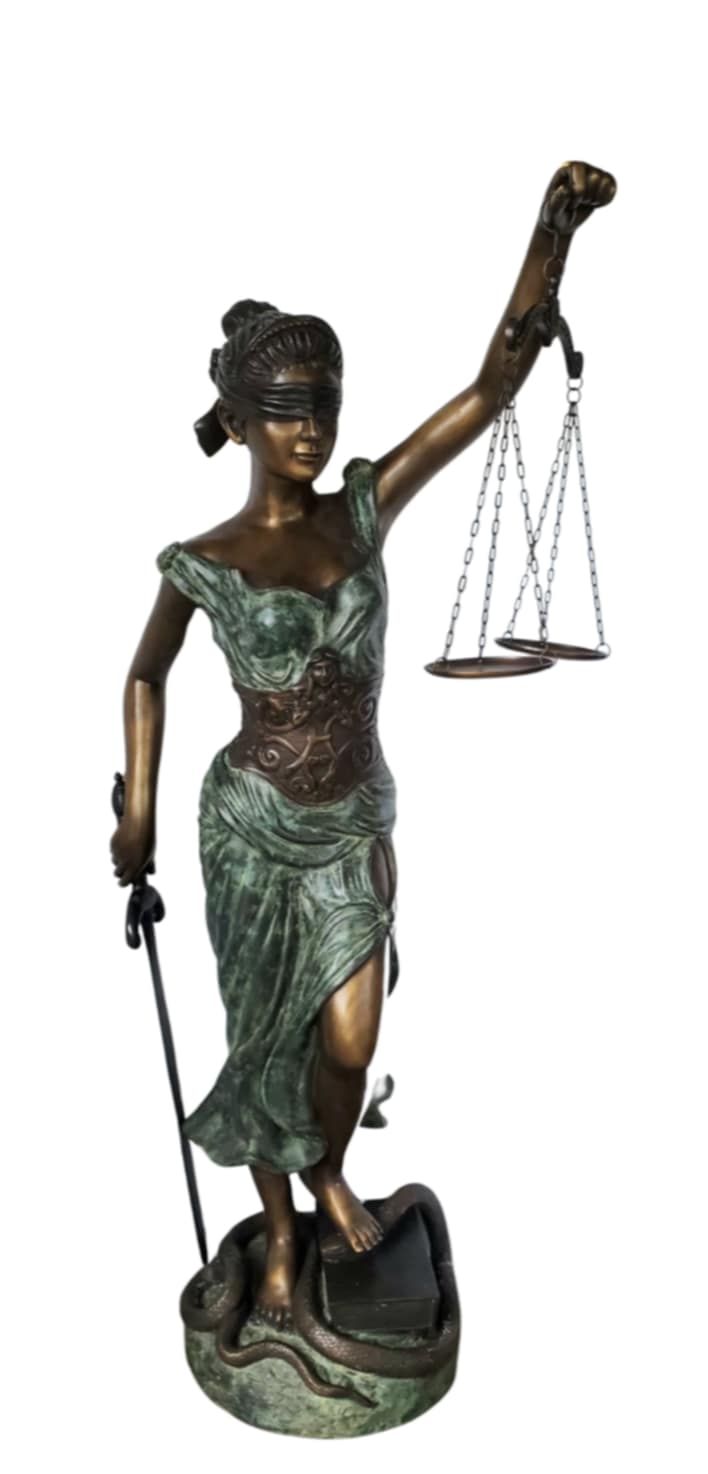 Bronze Lady of Justice Statue